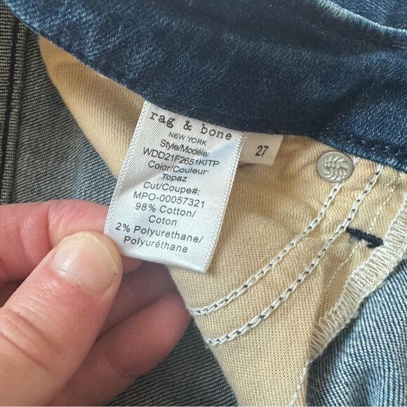 Rag & Bone Cate Mid-Rise Skinny Topaz Blue Jeans Size 27 - Picture 9 of 9